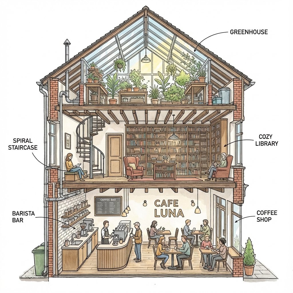 Surreal architectural concept illustration generated by DALL-E 3