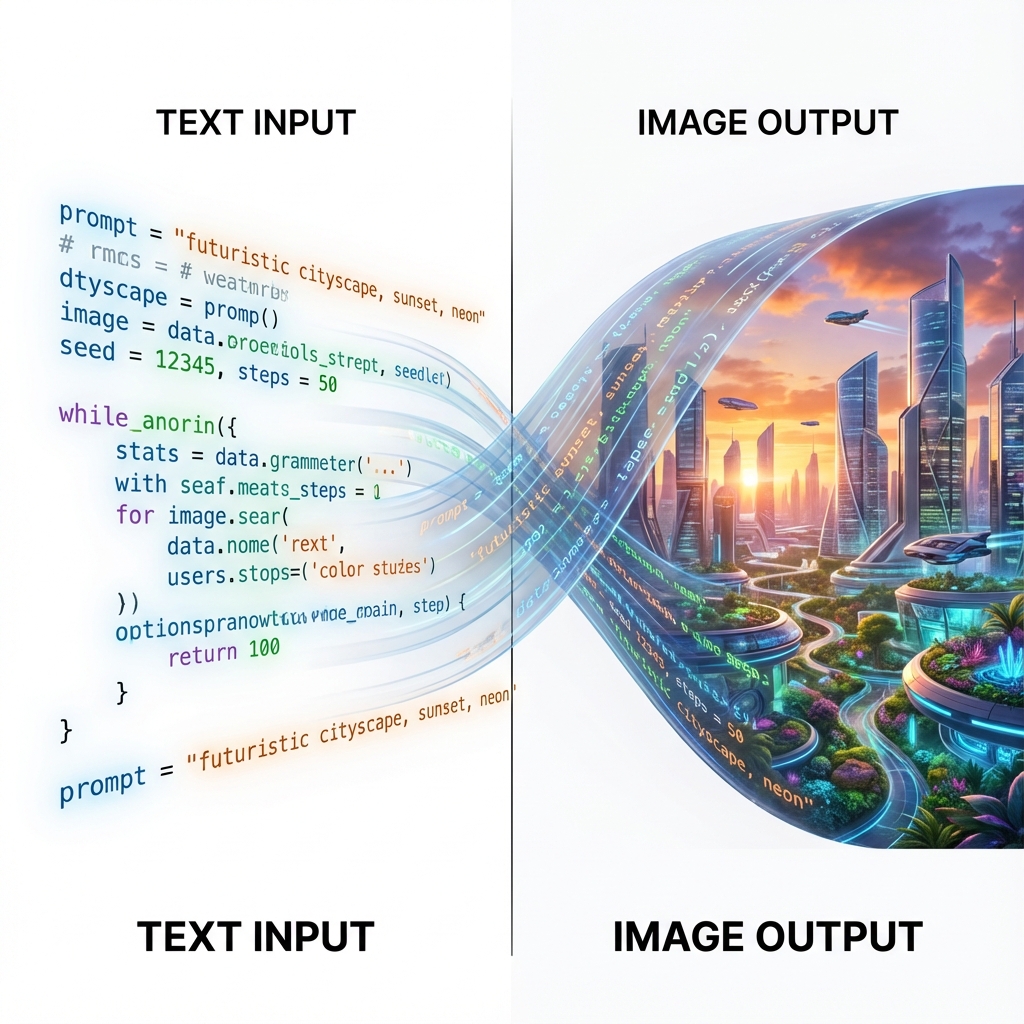 Visualization of Flux's Dual Brain architecture: Logical T5 encoder meets Artistic CLIP encoder